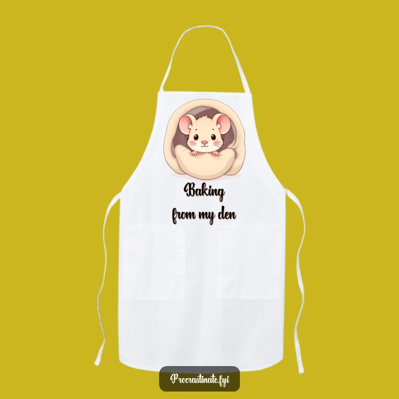 Funny Kawaii Mouse Apron: Cozy Kitchen Hideout, Ideal Funny Gift for Bakers