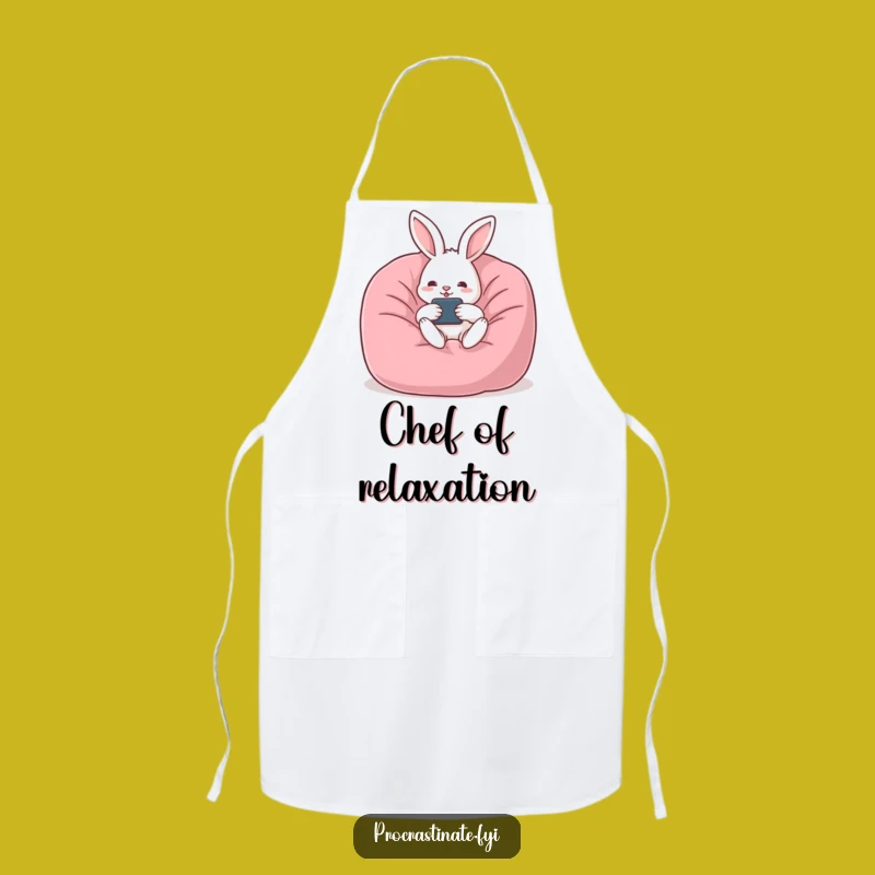 Funny Rabbit Lounging Apron: Hilarious Kitchen Wear for the Relaxed Home Chef