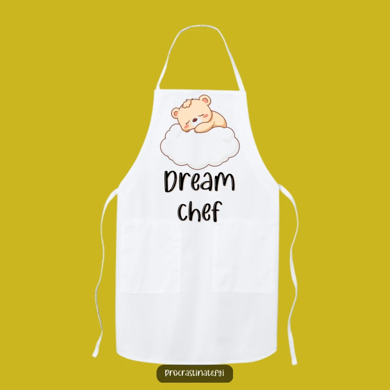 Funny Bear Cub Cloud Nap Apron: Cook with Dreamy Funny Flair