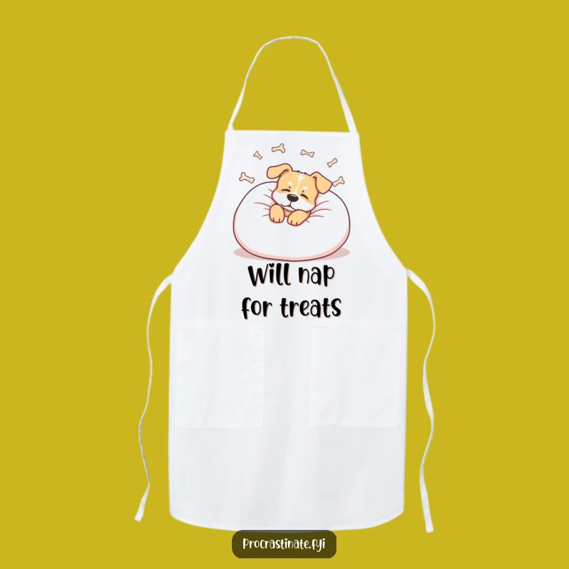 Funny Dog Apron: Chef Lounger Dreaming of Bones - Kitchen Gift