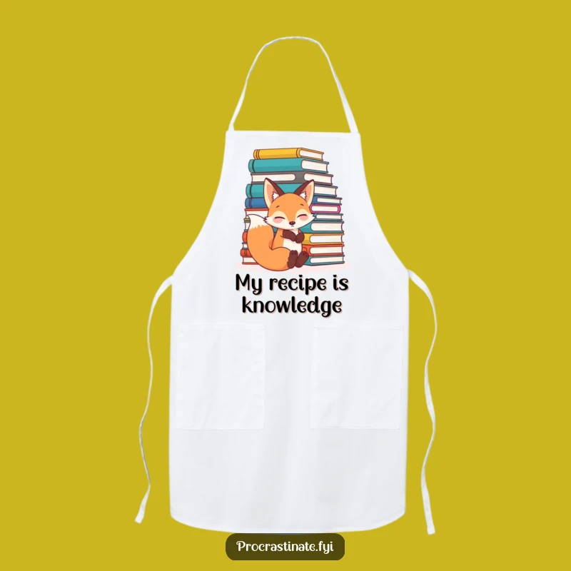 Funny Fox Bookworm Apron: Relaxed Reader Gift, Perfect for Avid Book Lovers