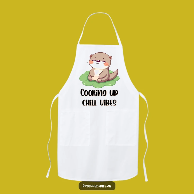 Funny Otter Lily Pad Apron: Cook with Calm Cuisine