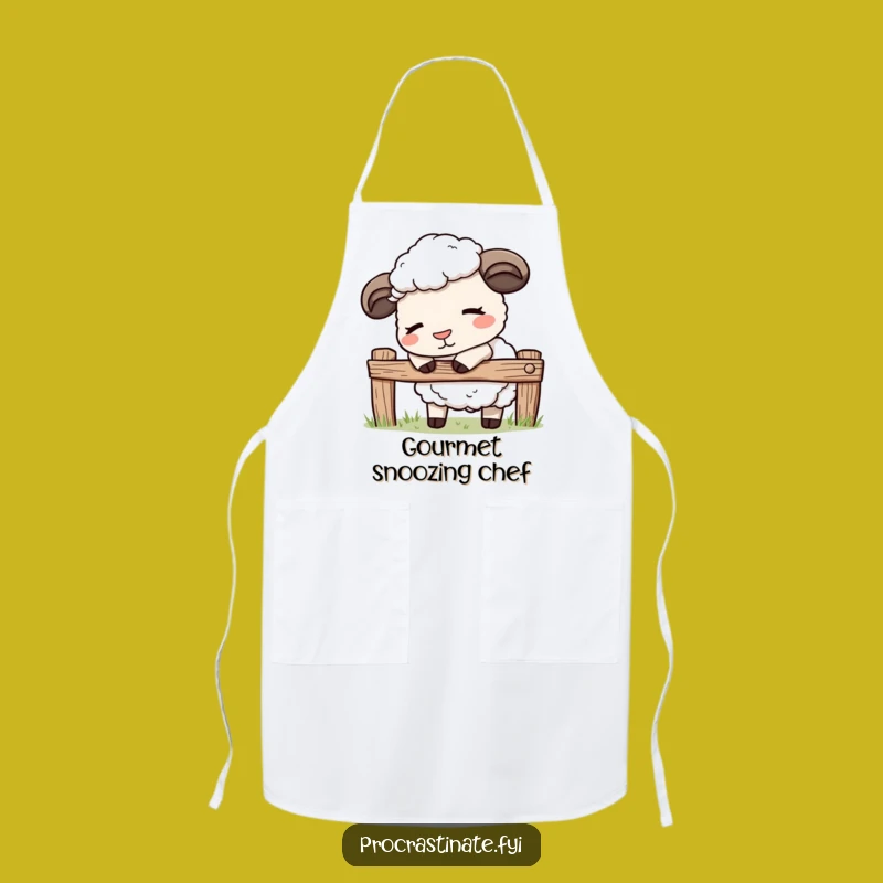 Funny Kawaii Sheep Apron: Relaxed Farm Kitchen Wear, Ideal Funny Gift for Cooks