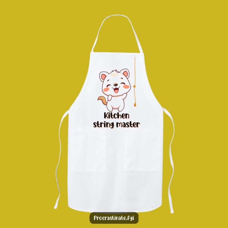 Funny Chef Animal String Apron: Playful Batting, Perfect Kitchen Gift!