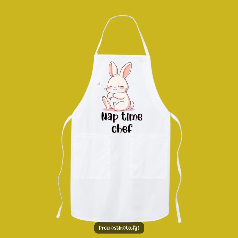 Funny Sleepy Bunny Stretch Apron, Relaxed Hare Kitchen Wear Gift