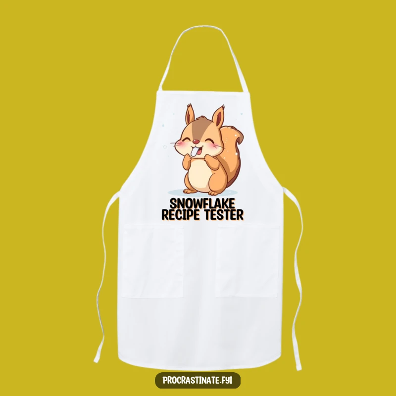 Funny Squirrel Snowflakes Apron - Winter Kitchen Fun - Adorable Funny Gift