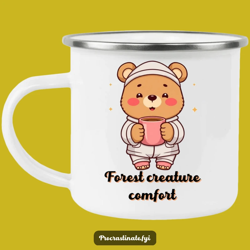 Funny Bear Pajama Camping Mug: Warm Sips for Cozy Adventures!