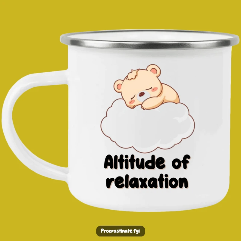 Funny Bear Cub Cloud Nap Camping Mug: Dreamy Sips Funny