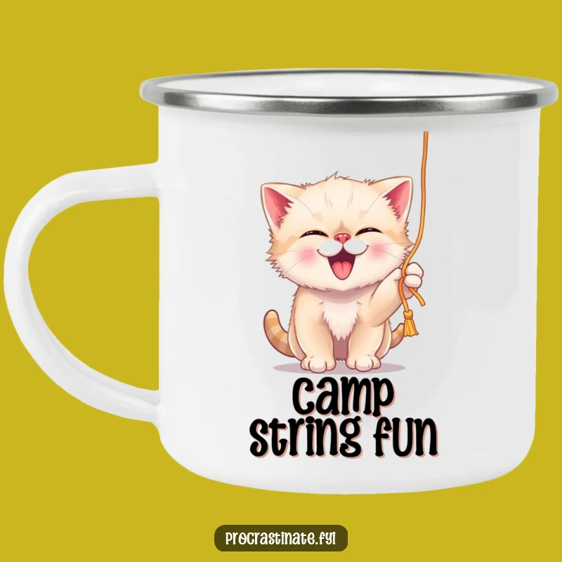 Funny Kitten Yarn Play Camping Mug: Playful Sips Funny