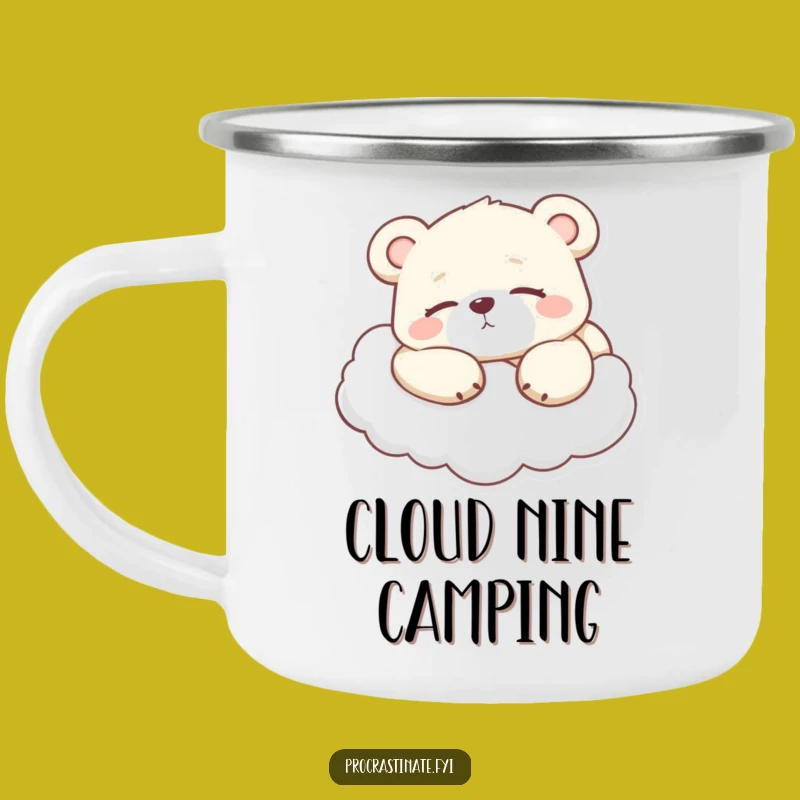 Funny Lazy Bear Cub Camping Mug - Cloud Camping and Hilarious Relaxation!