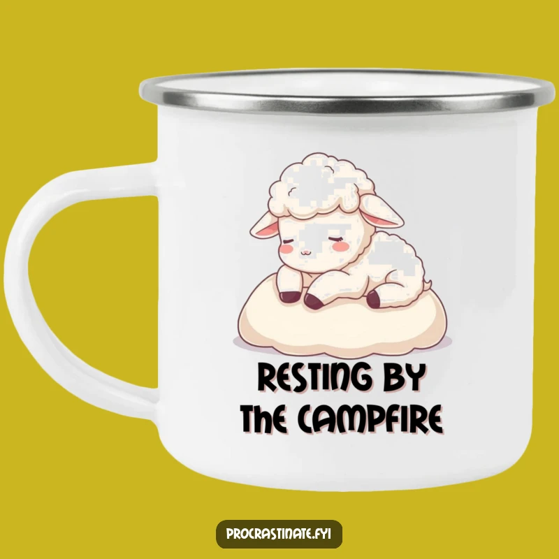 Funny Sheep Nap Camping Mug: Durable & Hilarious Outdoor Companion