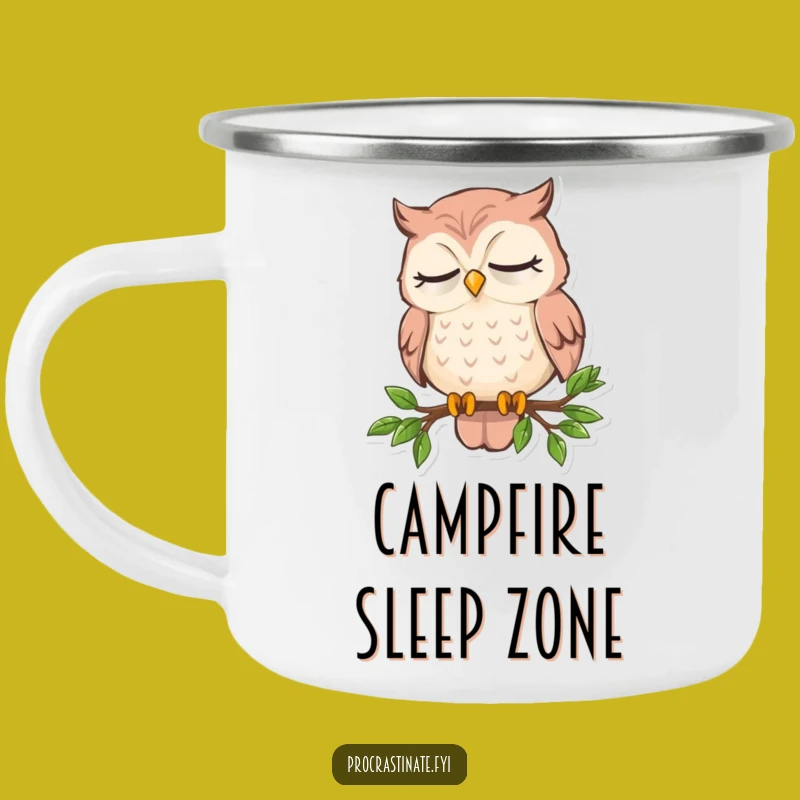Funny Sleepy Owl Camping Mug: Hilarious Outdoor Cup for Tired Travelers