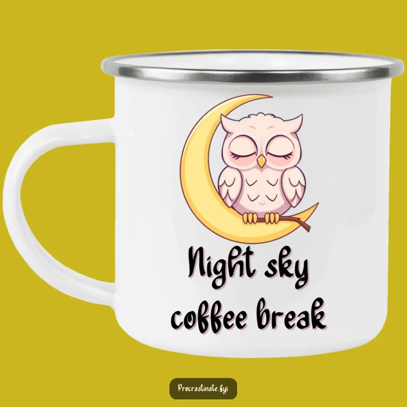 Funny Sleepy Owl Camping Mug: Moon Napper, Perfect Gift for Night Owls