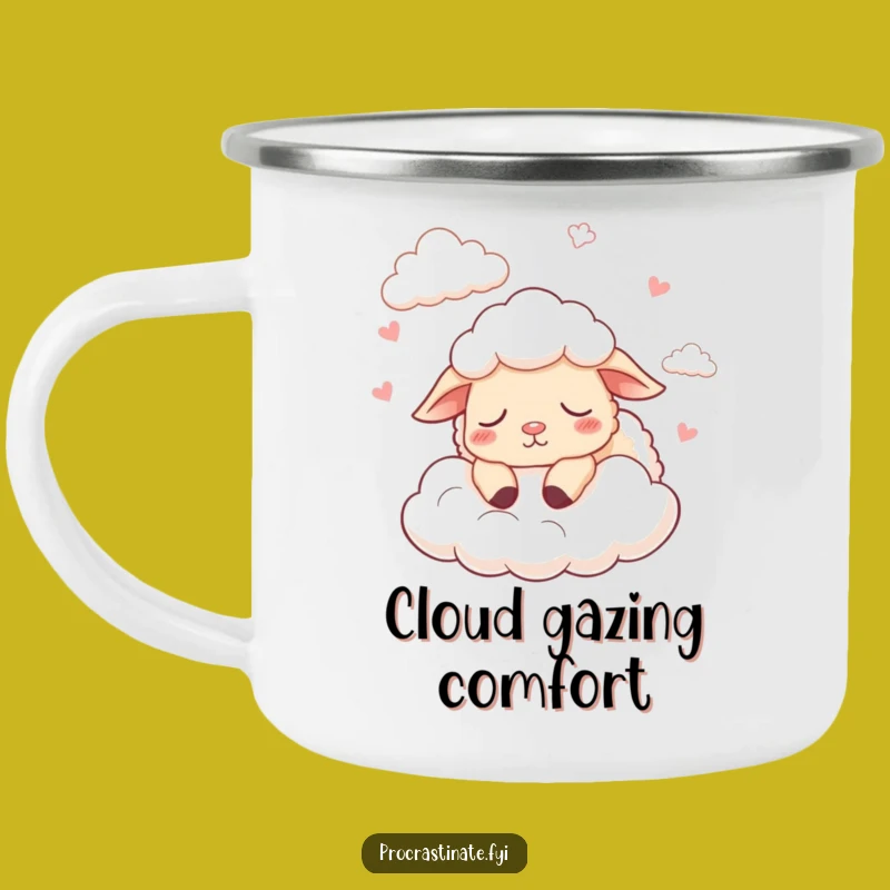 Funny Sleepy Sheep Counting Clouds Camping Mug: Adventure in Peace!