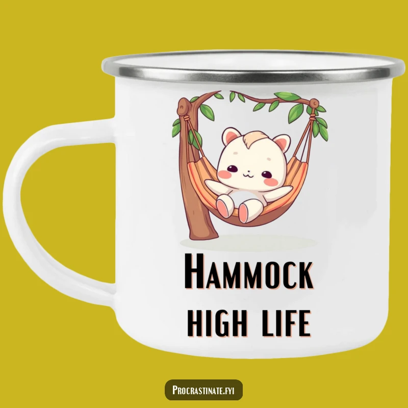 Funny Blank-Face Hammock Camping Mug: Relaxed Outdoor Vibes, Hilarious Gift for Campers