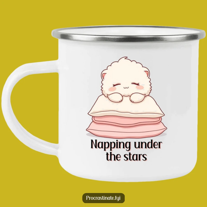 Funny Sleepy Creature Camping Mug: Cozy Slumped Character, Durable & Hilarious Nap Gift