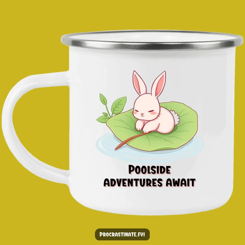 Funny Rabbit Camping Mug: Leaf Float Calm - Outdoor Gift
