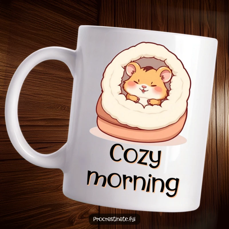 Funny, happy hamster sound asleep inside a huge, oversized slipper, looking incredibly cozy and content.