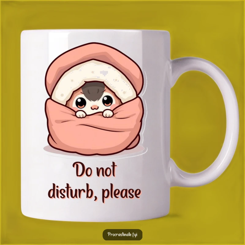 Funny Cozy Creature Mug: Adorable Eye-Peeking Design, Perfect Humorous Gift for Blanket Lovers