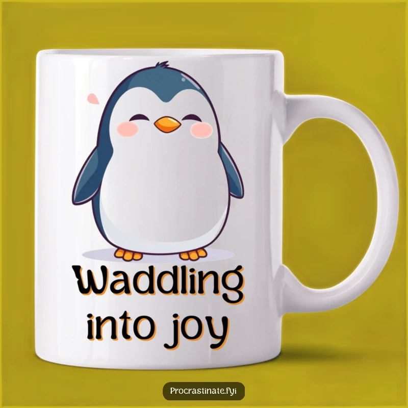 Funny Happy Penguin Mug: Content Sigh Gift for Penguin Lovers
