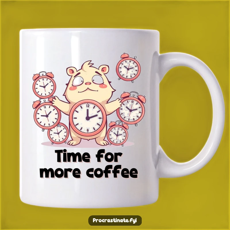 Funny Juggling Clocks Mug: Overwhelmed Creature, Perfect Gift for Busy People