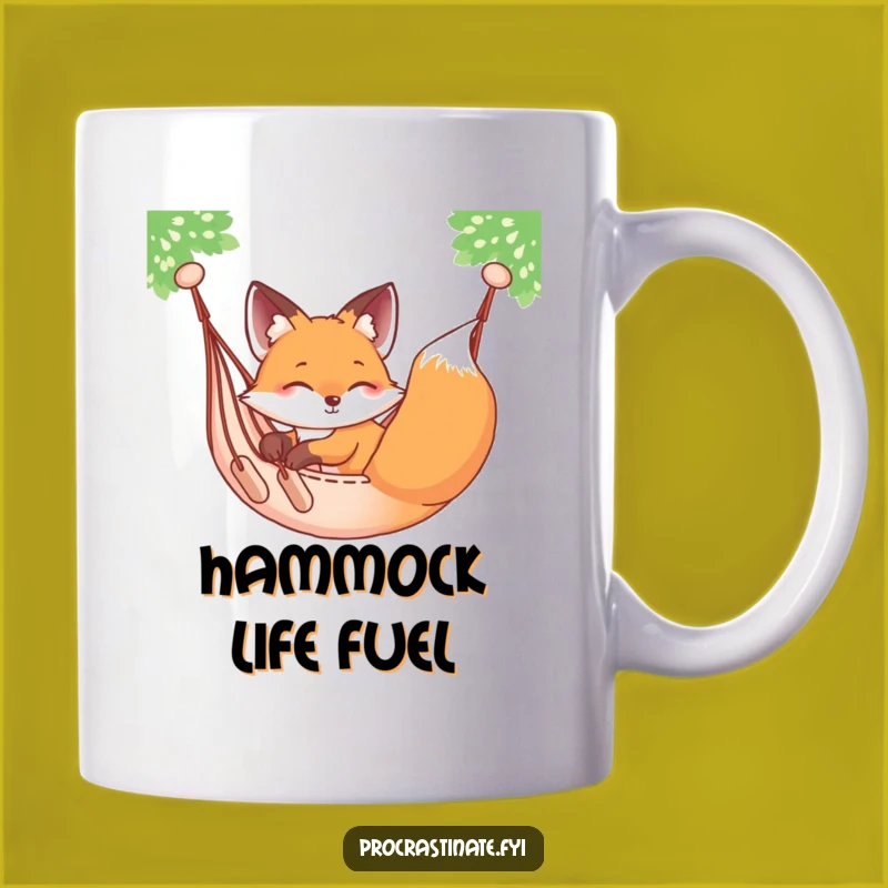 Funny Relaxed Fox Hammock Mug: Chill Out Funny Gift for Loungers