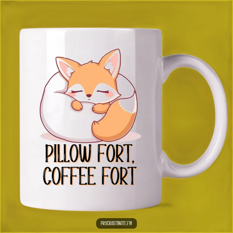 Funny Sleepy Fox Pillow Hugger Mug: The Perfect Cozy Gift for Tired Souls!