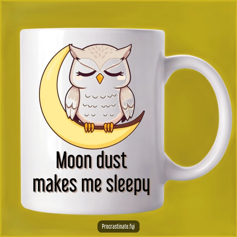 Funny Sleepy Owl Moon Mug: A Dazed Character Gift for Cozy Mornings