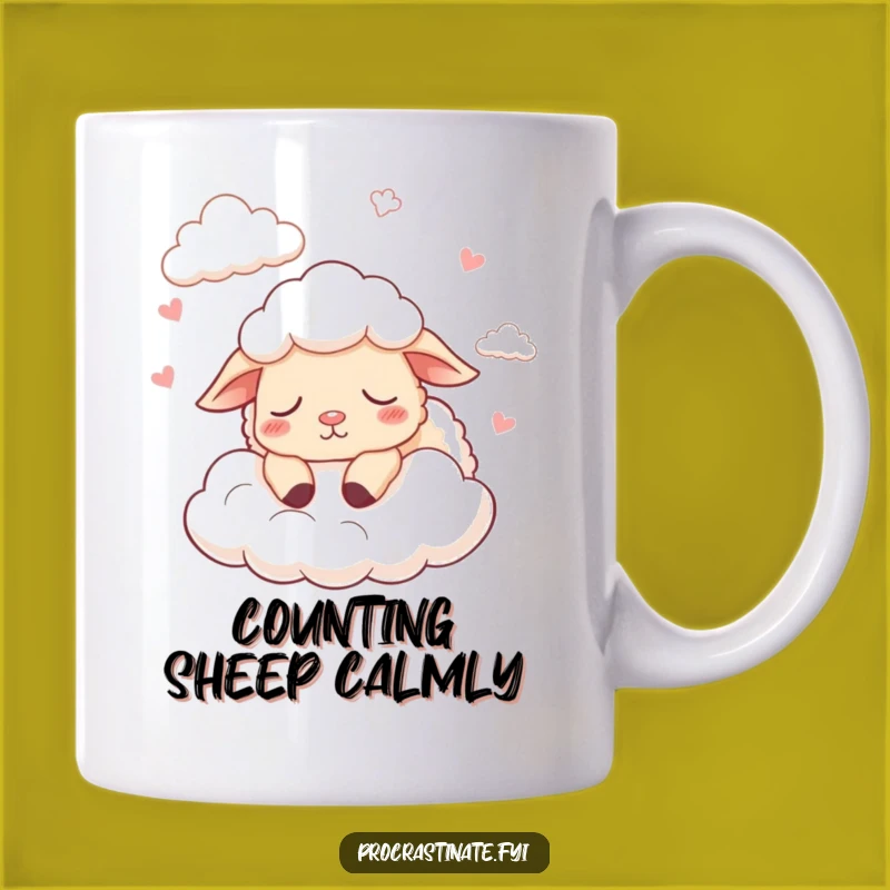 Funny Sleepy Sheep Counting Clouds Mug: Drift Off with This Cozy, Funny Gift!