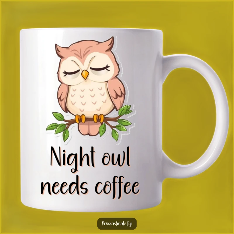 Funny Sleepy Owl Mug: Hilarious Nodding Off Gift for Tired Bird Lovers
