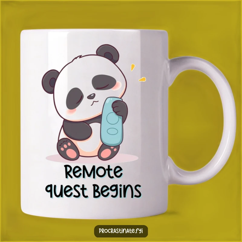 Funny Panda Remote Mug: Effortful Reach for Lazy Entertainment