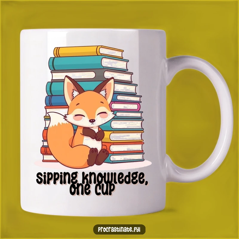Funny Fox Bookworm Mug: Relaxed Reader Gift, Perfect for Avid Book Lovers