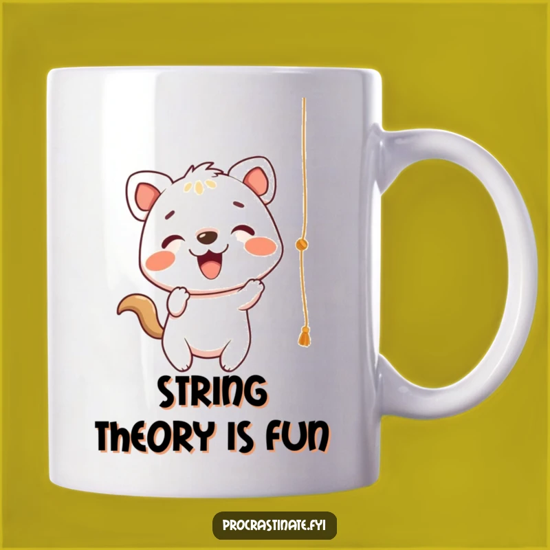 Funny Cheerful Animal String Mug: Playful Batting, Perfect Energetic Gift!
