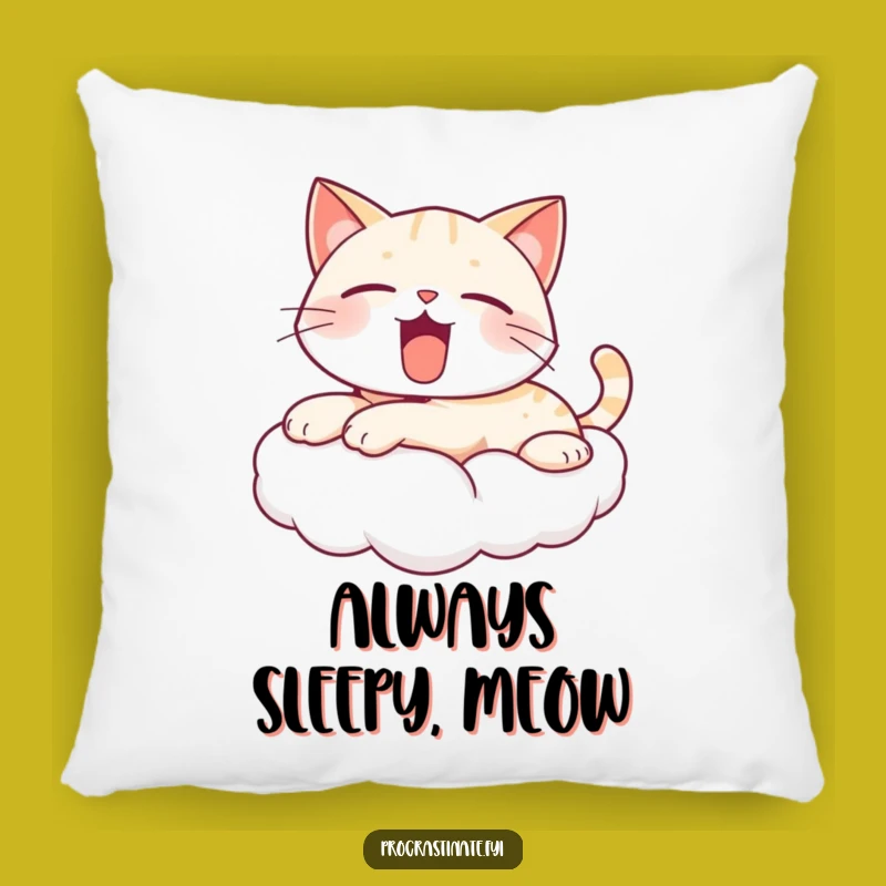 Funny Yawning Cat Cloud Pillow: Cuddle Up with Cute Cartoon Comfort