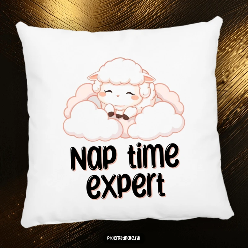 Funny Sheep Pillow: A fluffy sheep naps on clouds, offering comfort and a touch of humor, ideal for cozy spaces.