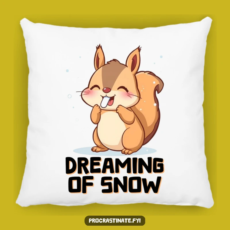 Funny Squirrel Snowflakes Pillow - Cozy Winter Comfort - Cute Funny Gift