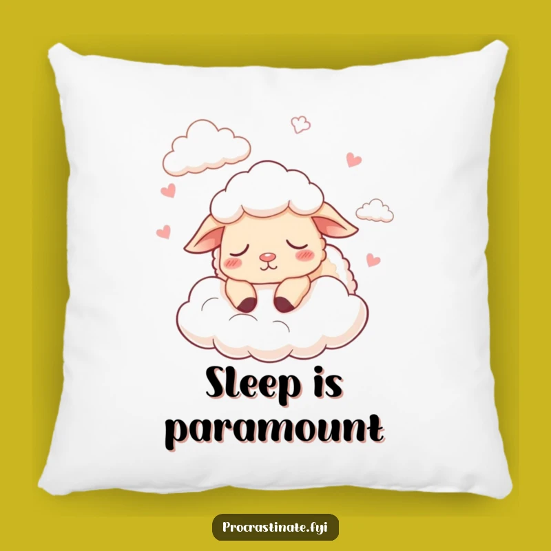 Funny Sleepy Sheep Counting Clouds Pillow: Cozy Comfort for Sweet Dreams!