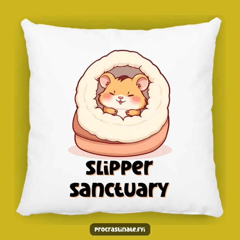 Funny Napping Hamster Slipper Pillow, Cozy Rodent Comfort Gift