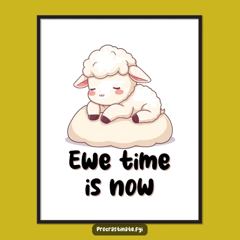 Funny Sheep Nap Digital Art: Hilarious Farm Animal Wall Decor