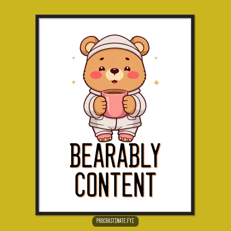 Funny Bear Pajama Digital Art: Instant Cheerful Download!