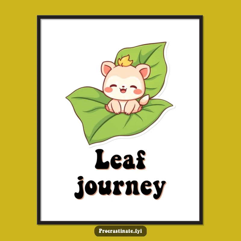 Funny Floating Animal Leaf Digital Art - Hilarious Decor for Whimsical Spaces