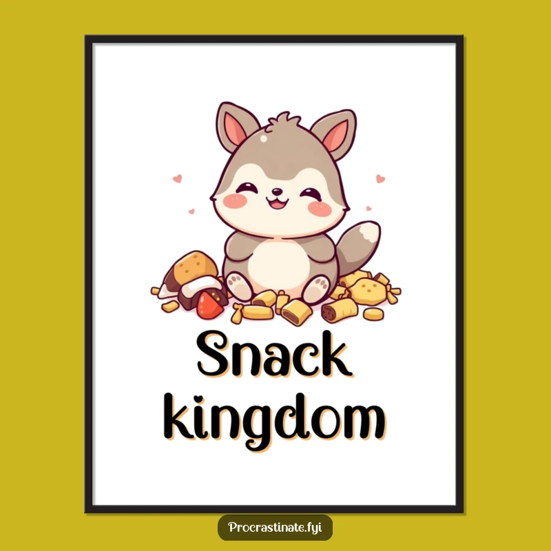 Funny Snack King Animal Digital Art - Hilarious Decor for Your Walls