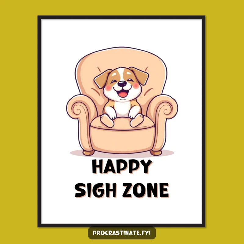 Funny Dog Armchair Digital Art: Instant Happy Vibes