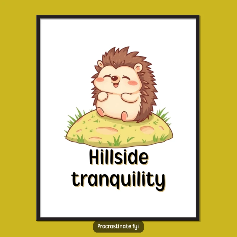 Funny Hedgehog Rolling Digital Art: Instant Joyful Vibes