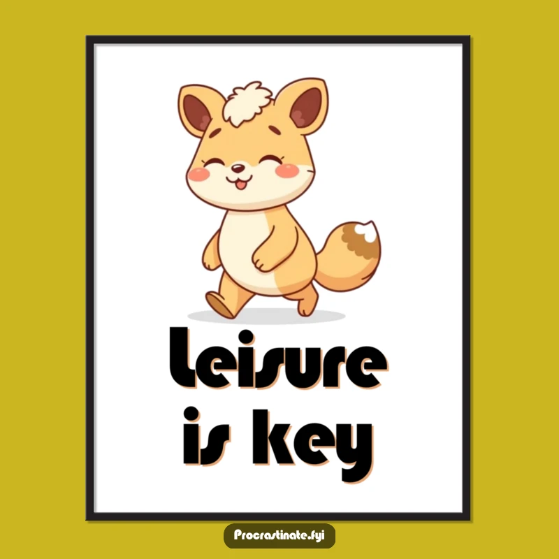 Funny Animal Stroll Print: Relaxed Gait Character Art Gift