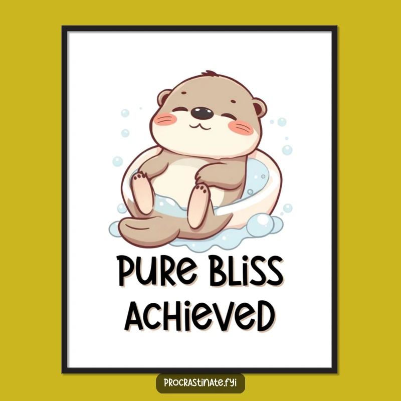 Funny Otter Bath Digital Art: Relaxed Otter Art, Instant Hilarious Decor, Perfect Funny Gift