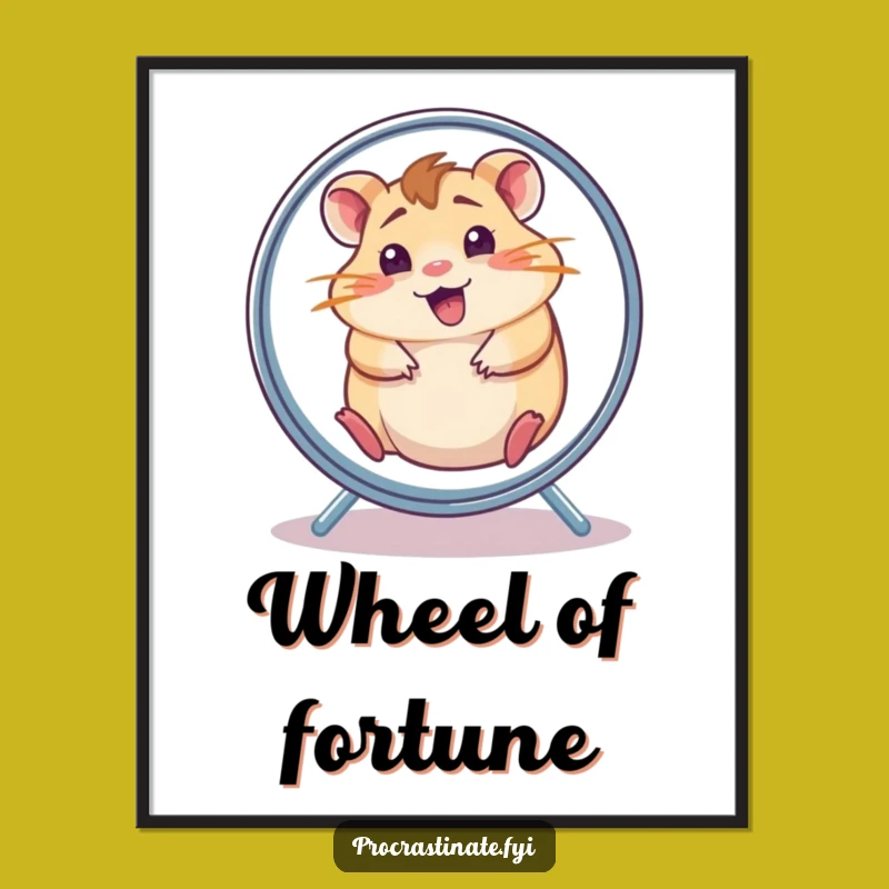 Funny Hamster Wheel Digital Art: Hilarious Decor for Energetic Spaces