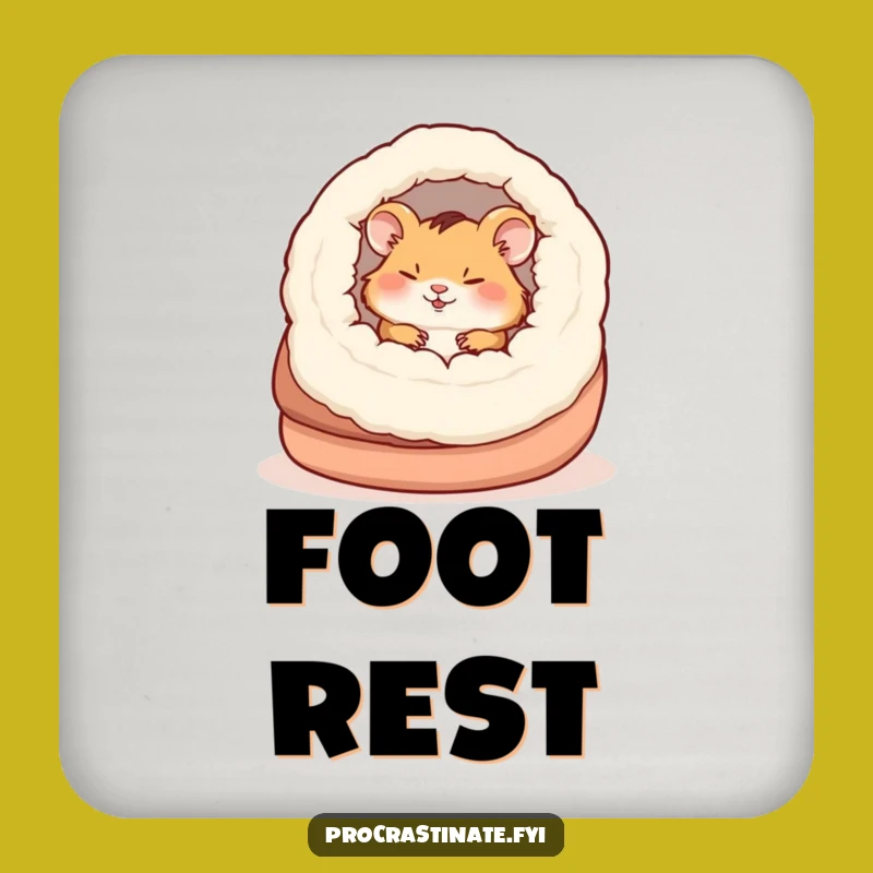 Funny Napping Hamster Slipper Coaster, Cozy Rodent Drink Base Gift