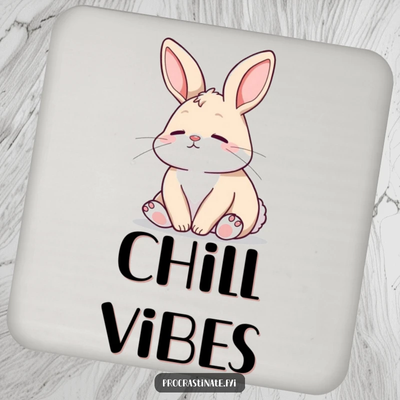Funny Bunny Coaster: A relaxed bunny gazes peacefully, adding serene charm and humor to protect any surface.