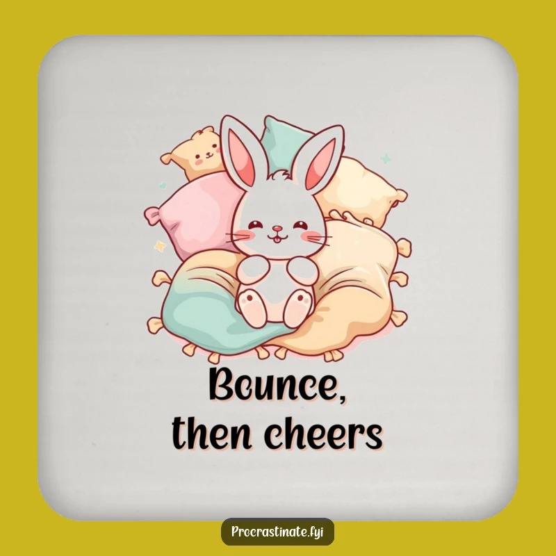 Funny Bunny Pillow Coaster Set: Protect Surfaces with Playful Charm!
